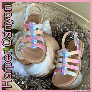 💗Harper Canyon Iridescent Colorful Kids Sandals ~ Sz 8